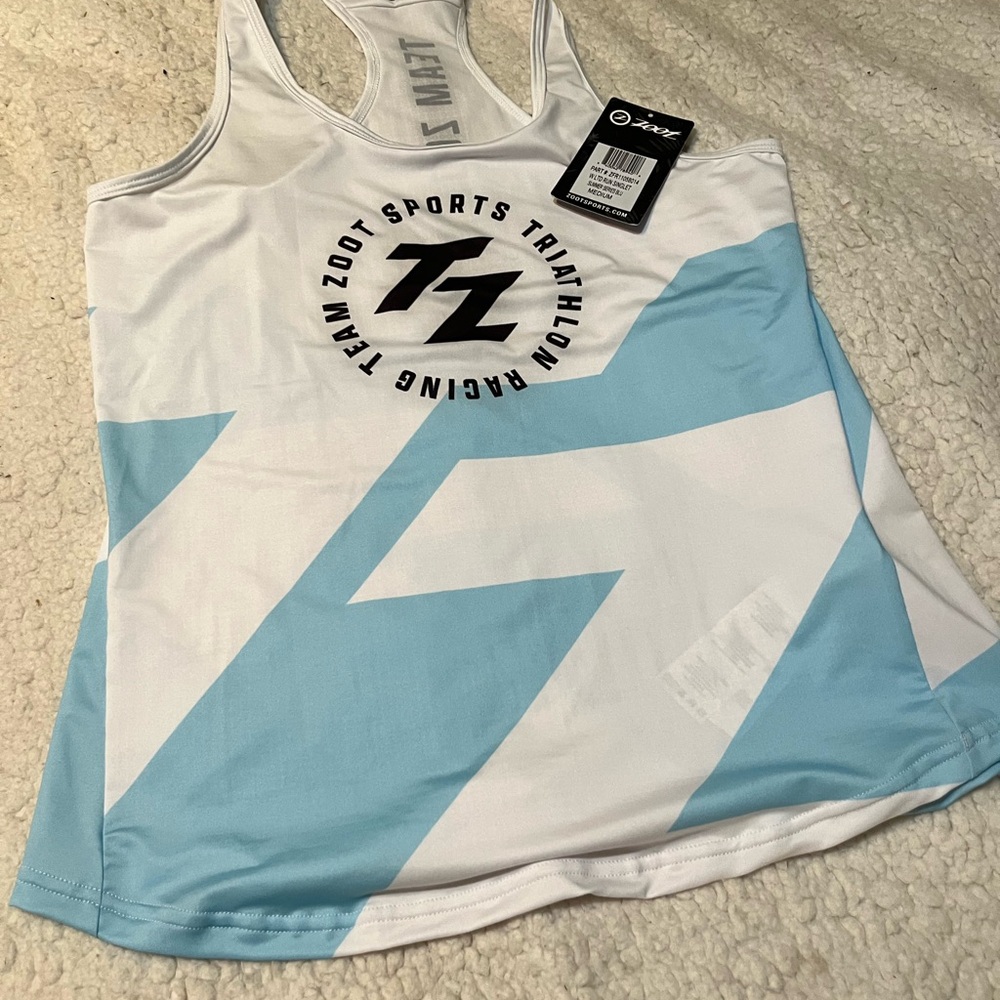 Zoot Women's Racing Tank Top - White and Light Blue size M